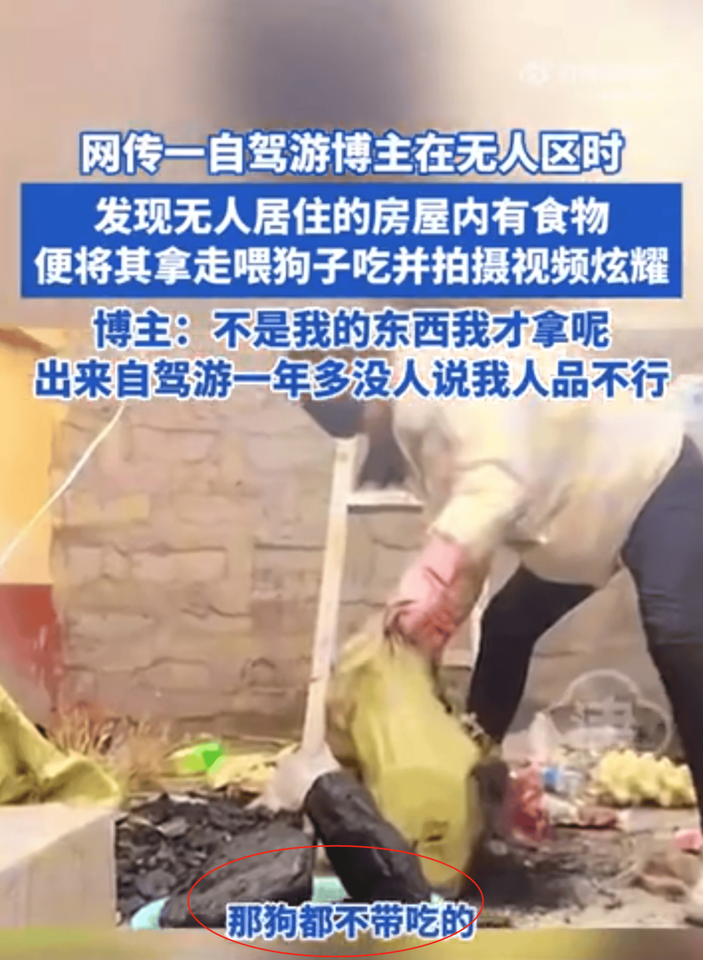 女网红打包无人区应急食物，放车里长毛称“狗都不吃”，律师：拿走救命粮可能涉罪