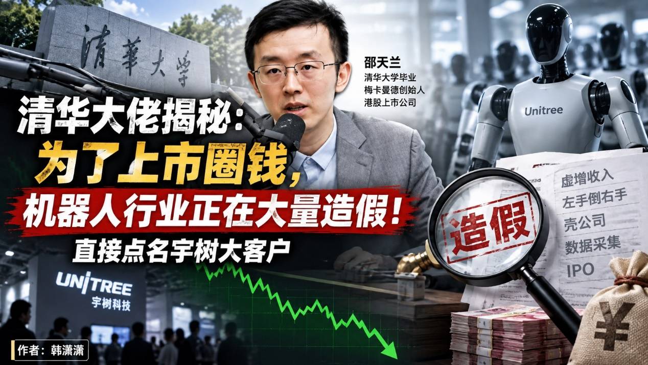 清华大佬揭秘：为了上市圈钱，机器人行业正在大量造假！直接点名宇树大客户