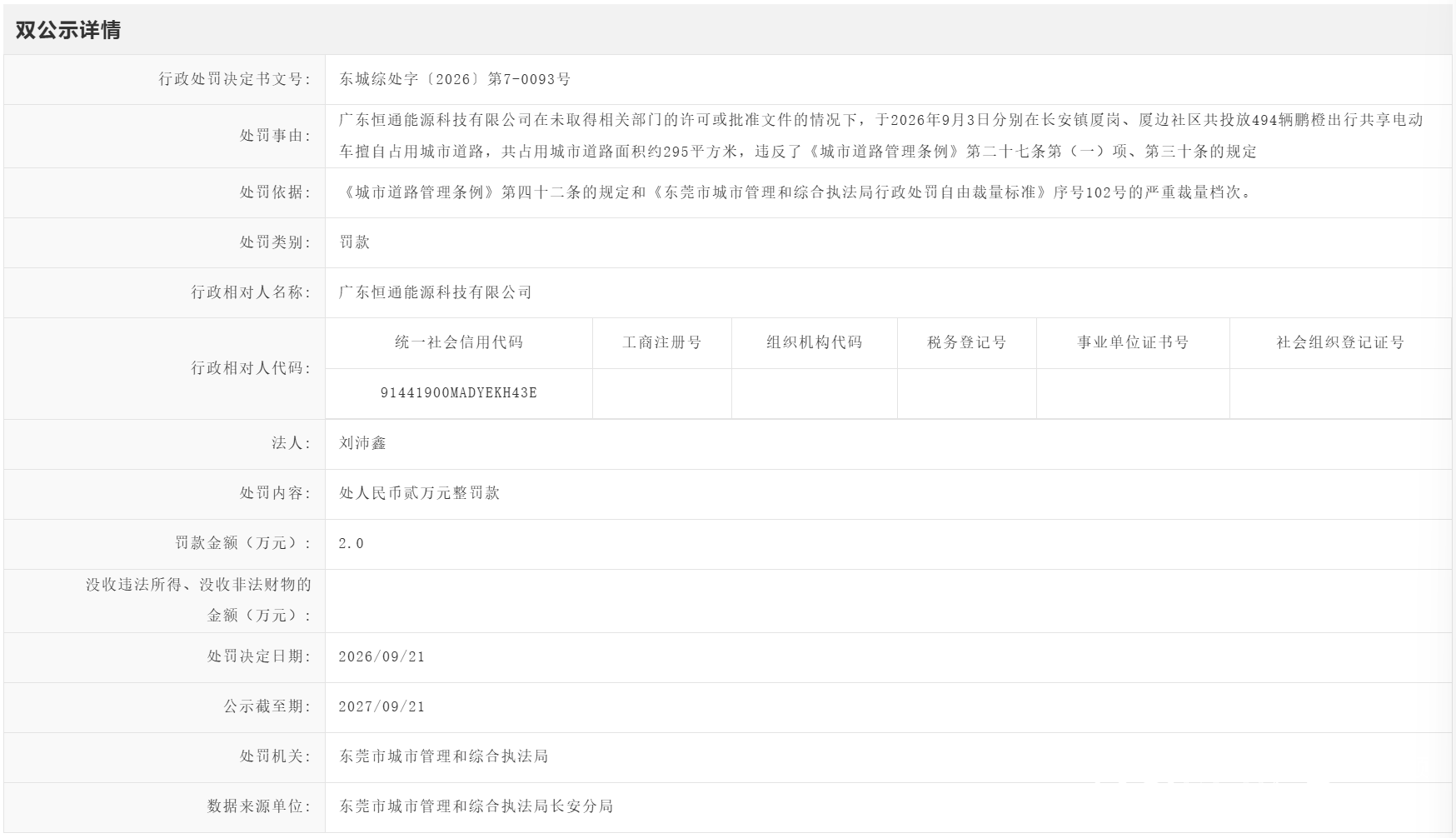 东莞暂不支持投放这类车辆，又有3家公司领罚单